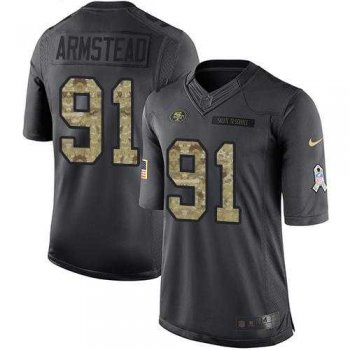 Nike San Francisco 49ers #91 Arik Armstead Anthracite Men's Stitched NFL Limited 2016 Salute to Service Jersey