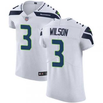 Nike Seattle Seahawks #3 Russell Wilson White Men's Stitched NFL Vapor Untouchable Elite Jersey