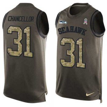 Nike Seattle Seahawks #31 Kam Chancellor Green Men's Stitched NFL Limited Salute To Service Tank Top Jersey