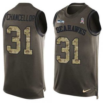 Nike Seattle Seahawks #31 Kam Chancellor Green Men's Stitched NFL Limited Salute To Service Tank Top Jersey