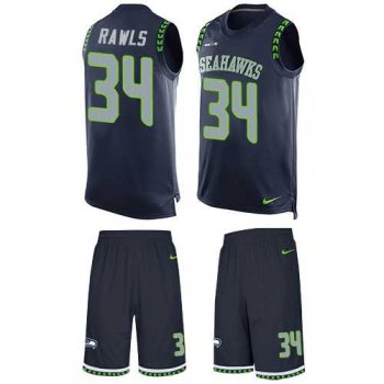 Nike Seattle Seahawks #34 Thomas Rawls Steel Blue Team Color Men's Stitched NFL Limited Tank Top Suit Jersey