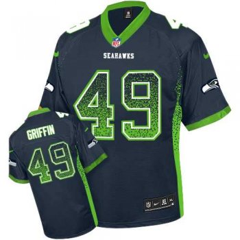 Nike Seattle Seahawks #49 Shaquem Griffin Steel Blue Team Color Men's Stitched NFL Elite Drift Fashion Jersey