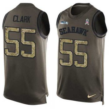 Nike Seattle Seahawks #55 Frank Clark Green Men's Stitched NFL Limited Salute To Service Tank Top Jersey