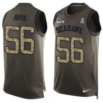 Nike Seattle Seahawks #56 Cliff Avril Green Men's Stitched NFL Limited Salute To Service Tank Top Jersey