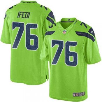 Nike Seattle Seahawks #76 Germain Ifedi Green Men's Stitched NFL Limited Rush Jersey