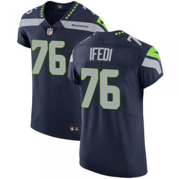 Nike Seattle Seahawks #76 Germain Ifedi Steel Blue Team Color Men's Stitched NFL Vapor Untouchable Elite Jersey