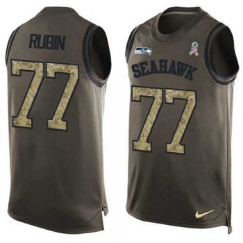 Nike Seattle Seahawks #77 Ahtyba Rubin Green Men's Stitched NFL Limited Salute To Service Tank Top Jersey