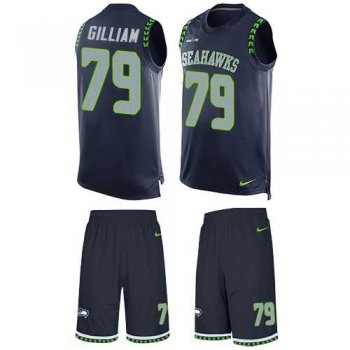 Nike Seattle Seahawks #79 Garry Gilliam Steel Blue Team Color Men's Stitched NFL Limited Tank Top Suit Jersey