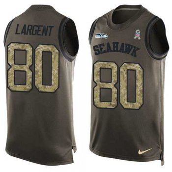 Nike Seattle Seahawks #80 Steve Largent Green Men's Stitched NFL Limited Salute To Service Tank Top Jersey