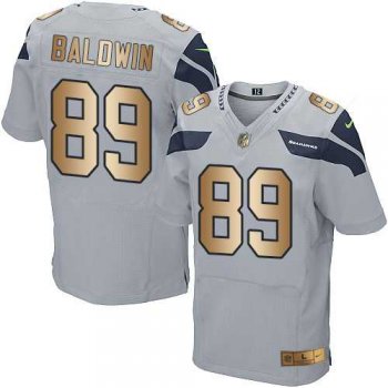 Nike Seattle Seahawks #89 Doug Baldwin Grey Alternate Men's Stitched NFL Elite Gold Jersey