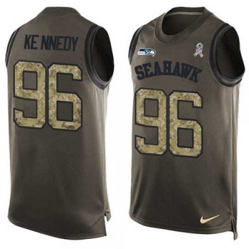 Nike Seattle Seahawks #96 Cortez Kennedy Green Men's Stitched NFL Limited Salute To Service Tank Top Jersey