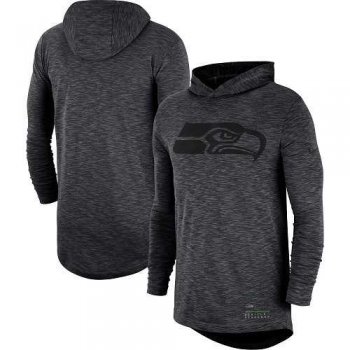 Nike Seattle Seahawks Heathered Charcoal Fan Gear Tonal Slub Hooded Long Sleeve T-Shirt