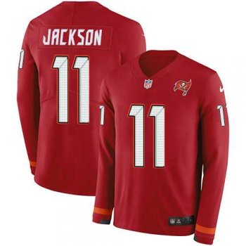 Nike Tampa Bay Buccaneers #11 DeSean Jackson Red Team Color Men's Stitched NFL Limited Therma Long Sleeve Jersey