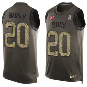 Nike Tampa Bay Buccaneers #20 Ronde Barber Green Men's Stitched NFL Limited Salute To Service Tank Top Jersey