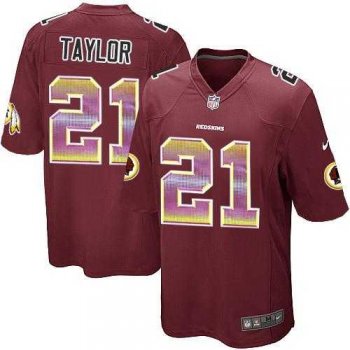 Nike Washington Redskins #21 Sean Taylor Burgundy Red Team Color Men's Stitched NFL Limited Strobe Jersey