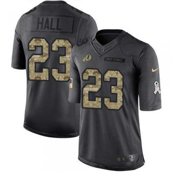 Nike Washington Redskins #23 DeAngelo Hall Black Men's Stitched NFL Limited 2016 Salute to Service Jersey