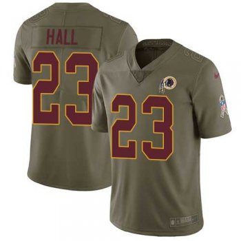 Nike Washington Redskins #23 DeAngelo Hall Olive Men's Stitched NFL Limited 2017 Salute to Service Jersey