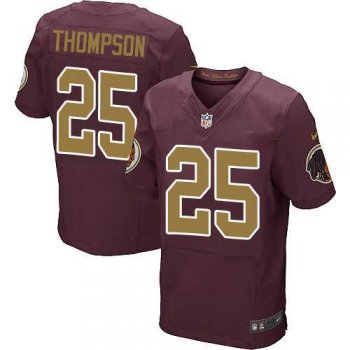 Nike Washington Redskins #25 Chris Thompson Burgundy Red Alternate Men's Stitched NFL 80TH Throwback Elite Jersey