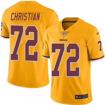 Nike Washington Redskins #72 Geron Christian Gold Men's Stitched NFL Limited Rush Jersey