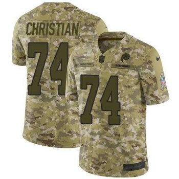 Nike Washington Redskins #74 Geron Christian Camo Men's Stitched NFL Limited 2018 Salute To Service Jersey