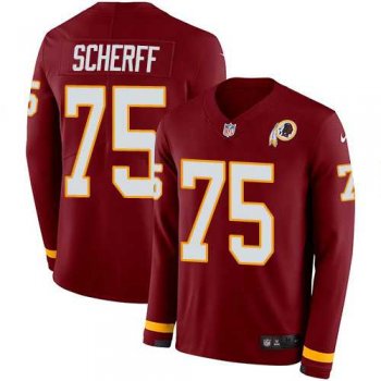 Nike Washington Redskins #75 Brandon Scherff Burgundy Red Team Color Men's Stitched NFL Limited Therma Long Sleeve Jersey