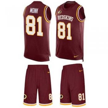 Nike Washington Redskins #81 Art Monk Burgundy Red Team Color Men's Stitched NFL Limited Tank Top Suit Jersey