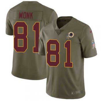 Nike Washington Redskins #81 Art Monk Olive Men's Stitched NFL Limited 2017 Salute to Service Jersey