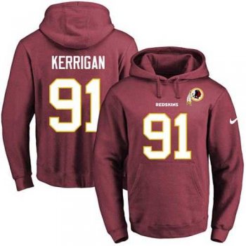 Nike Washington Redskins #91 Ryan Kerrigan Burgundy Red Name & Number Pullover NFL Hoodie