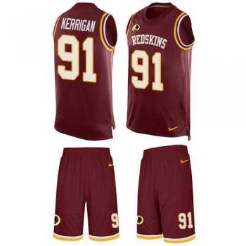 Nike Washington Redskins #91 Ryan Kerrigan Burgundy Red Team Color Men's Stitched NFL Limited Tank Top Suit Jersey