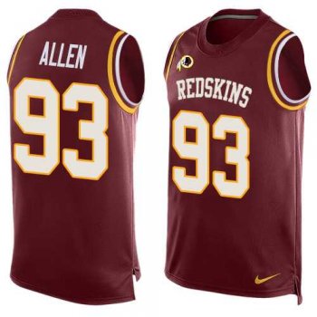 Nike Washington Redskins #93 Jonathan Allen Burgundy Red Team Color Men's Stitched NFL Limited Tank Top Jersey