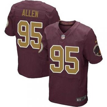 Nike Washington Redskins #95 Jonathan Allen Burgundy Red Alternate Men's Stitched NFL 80TH Throwback Elite Jersey