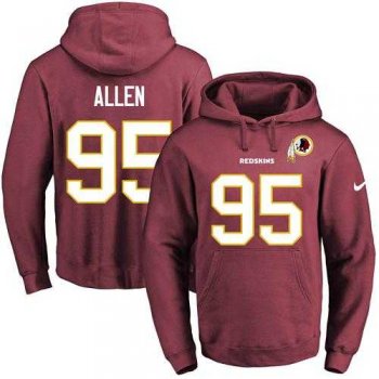 Nike Washington Redskins #95 Jonathan Allen Burgundy Red Name & Number Pullover NFL Hoodie