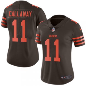 Nike Browns #11 Antonio Callaway Brown Women's Stitched NFL Limited Rush Jersey