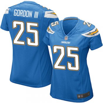 Nike Chargers #25 Melvin Gordon III Electric Blue Alternate Women's Stitched NFL New Elite Jersey