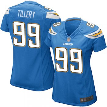 Nike Chargers #99 Jerry Tillery Electric Blue Alternate Women's Stitched NFL Elite Jersey