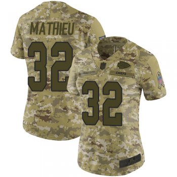 Nike Chiefs #32 Tyrann Mathieu Camo Women's Stitched NFL Limited 2018 Salute to Service Jersey