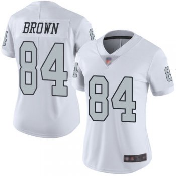 Nike Raiders #84 Antonio Brown White Women's Stitched NFL Limited Rush Jersey