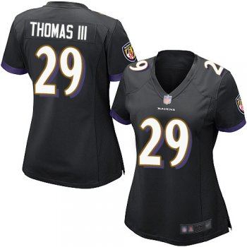 Nike Ravens #29 Earl Thomas III Black Alternate Women's Stitched NFL New Elite Jersey