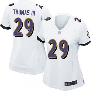 Nike Ravens #29 Earl Thomas III White Women's Stitched NFL New Elite Jersey