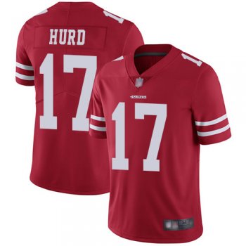 Youth 49ers #17 Jalen Hurd Red Team Color Youth Stitched Football Vapor Untouchable Limited Jersey