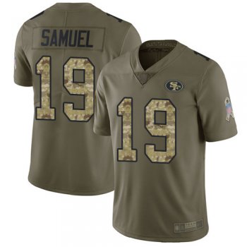 Youth 49ers #19 Deebo Samuel Olive/Camo Youth Stitched Football Limited 2017 Salute to Service Jersey