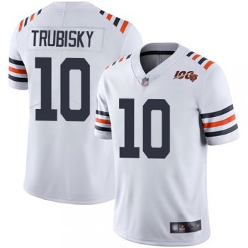 Youth Bears #10 Mitchell Trubisky White Alternate Youth Stitched Football Vapor Untouchable Limited 100th Season Jersey