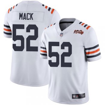 Youth Bears #52 Khalil Mack White Alternate Youth Stitched Football Vapor Untouchable Limited 100th Season Jersey