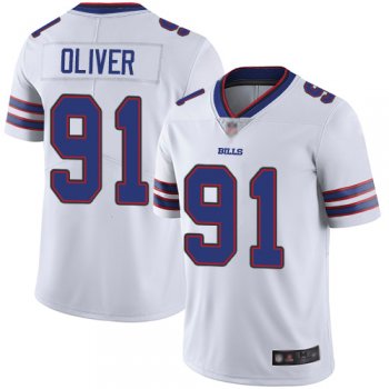 Youth Bills #91 Ed Oliver White Youth Stitched Football Vapor Untouchable Limited Jersey