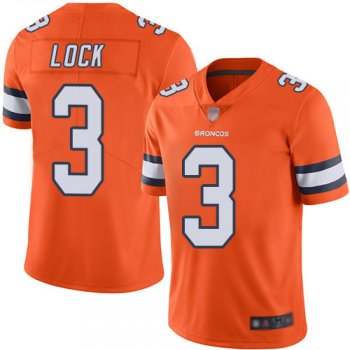 Youth Nike Broncos #3 Drew Lock Orange Youth Stitched NFL Limited Rush Jersey