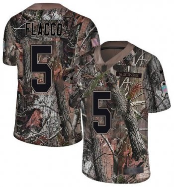 Youth Nike Broncos #5 Joe Flacco Camo Youth Stitched NFL Limited Rush Realtree Jersey