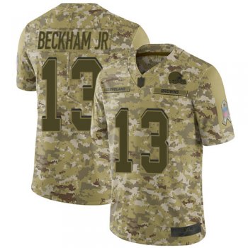 Youth Nike Browns #13 Odell Beckham Jr Camo Youth Stitched NFL Limited 2018 Salute to Service Jersey