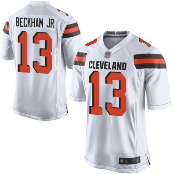 Youth Nike Browns #13 Odell Beckham Jr White Youth Stitched NFL New Elite Jersey