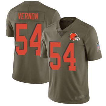 Youth Nike Browns #54 Olivier Vernon Olive Youth Stitched NFL Limited 2017 Salute to Service Jersey