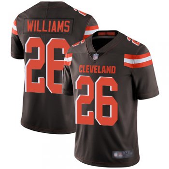 Youth Nike Browns #26 Greedy Williams Brown Team Color Youth Stitched NFL Vapor Untouchable Limited Jersey